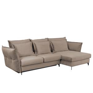 Ecksofa Carrboro Samt - Cappuccino - Longchair davorstehend rechts