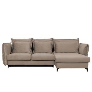 Ecksofa Carrboro Samt - Cappuccino - Longchair davorstehend rechts