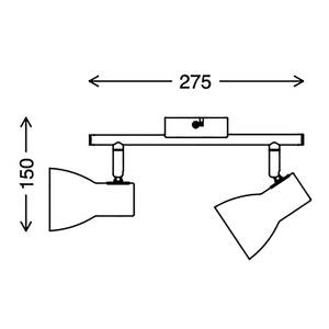 Plafonnier Cup Acier - 2 ampoules