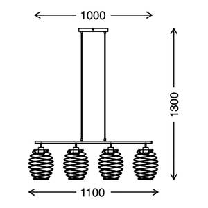 Pendelleuchte  Swirl Stahl - 4-flammig