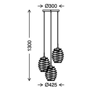 Hanglamp Swirl staal - 3 lichtbronnen