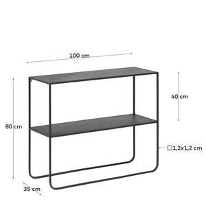 Wandtafel Blackrod metaal - zwart