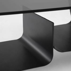 Couchtisch Monson Glas / Metall - Grau / Schwarz