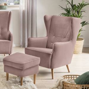 Gestoffeerde hocker Bonham fluweel - Mauve