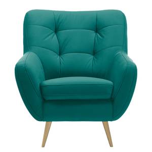 Fauteuil Sawston I Velours - Bleu pétrole