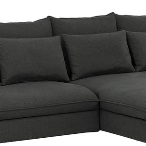 Ecksofa Sketty Microfaser - Dunkelgrau - Longchair davorstehend rechts - Keine Funktion