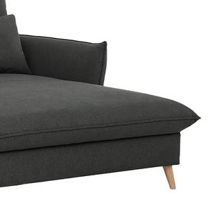 Ecksofa Sketty Microfaser - Dunkelgrau - Longchair davorstehend rechts - Keine Funktion