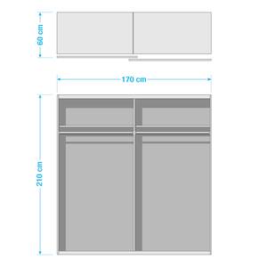 Schwebetürenschrank Brookmont Schwarz - Holzwerkstoff - 170 x 210 x 60 cm