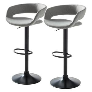 Tabourets de bar Sumaika III (lot de 2) Tissu Cors: Granite