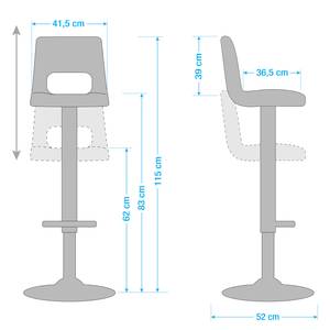 Barkrukken Silvis (set van 2) microvezel/ijzer - olijfgroen/zwart - Olijfgroen