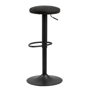 Tabourets de bar Flippin I (lot de 2) Microfibre / Fer - Anthracite / Noir