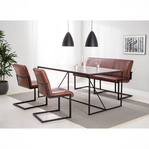 Eettafel Woodson Massief acaciahout/ijzer - Acaciahouten Grijs - Breedte: 180 cm