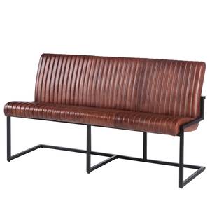 Banquette Wylie Cuir / Fer - Marron vintage / Noir