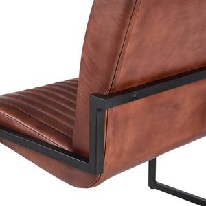 Banquette Wylie Cuir / Fer - Marron vintage / Noir