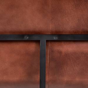 Banquette Wylie Cuir / Fer - Marron vintage / Noir