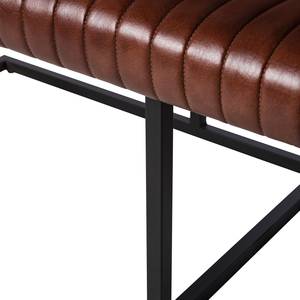 Banquette Wylie Cuir / Fer - Marron vintage / Noir