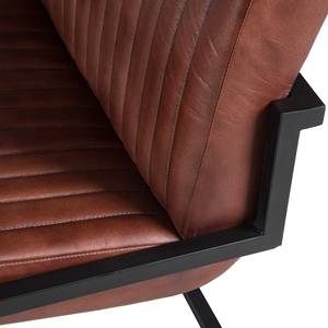 Banquette Wylie Cuir / Fer - Marron vintage / Noir