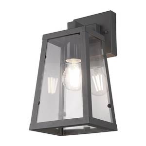 Wandlamp Arkansas transparant glas/aluminium - 1 lichtbron - Grijs