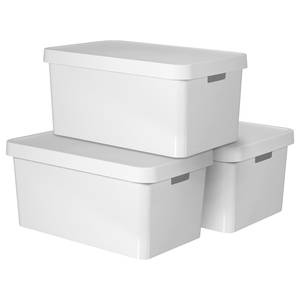 Boîte Infinity (lot de 3) 100 % polypropylène - Blanc - 39 x 27 cm