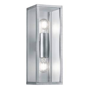 Wandlamp Garonne transparant glas/aluminium - 2 lichtbronnen - Zilver