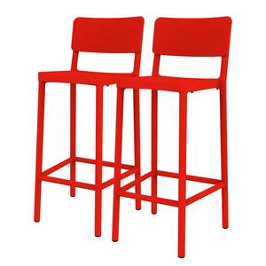 Chaises de bar Lisboa I (lot de 2) Rouge pastel