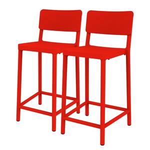 Chaises de bar Lisboa II (lot de 2) Rouge pastel
