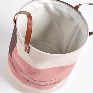 Aufbewahrungskorb Modern Leinen - Beige / Rosa