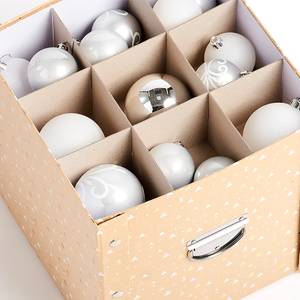 Boîte pour boules de Noël Xammes II Papier - Blanc / Doré