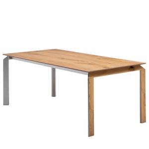 Table Millsboro I Poutres en chêne miel - Largeur : 160 cm - Extensible