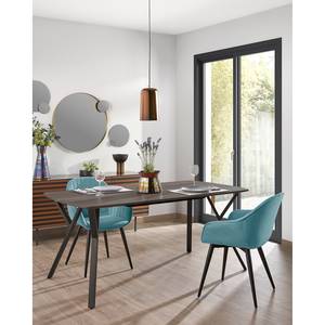 Armleunstoelen Haslet I (set van 2) fluweel/staal - zwart - Turquoise