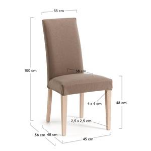 Gestoffeerde stoelen Ellerby I (2 stuk) geweven stof/massief beukenhout - beukenhout - Bruin