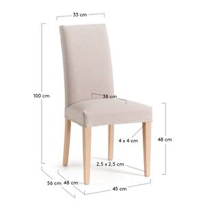 Gestoffeerde stoelen Ellerby I (2 stuk) geweven stof/massief beukenhout - beukenhout - Beige