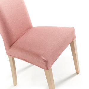 Gestoffeerde stoelen Ellerby I (2 stuk) geweven stof/massief beukenhout - beukenhout - Pastelrood