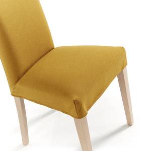 Gestoffeerde stoelen Ellerby I (2 stuk) geweven stof/massief beukenhout - beukenhout - Mosterdgeel