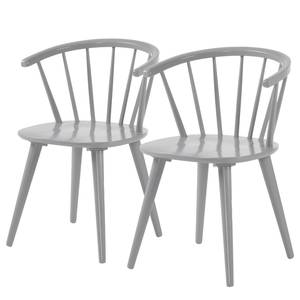 Chaises Krise (lot de 2) Hévéa massif - Gris