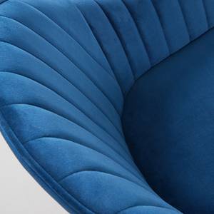Chaises à accoudoirs Haslet I (lot de 2) Velours / Acier - Noir - Bleu