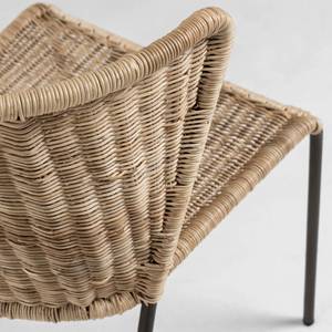 Eetkamerstoelen Rantin I (set van 2) rotan/staal - rotan/zwart