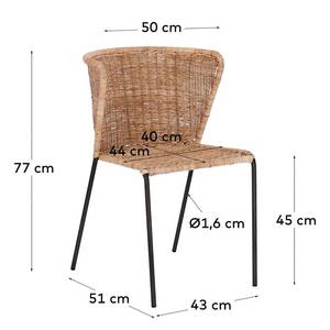 Eetkamerstoelen Rantin I (set van 2) rotan/staal - rotan/zwart