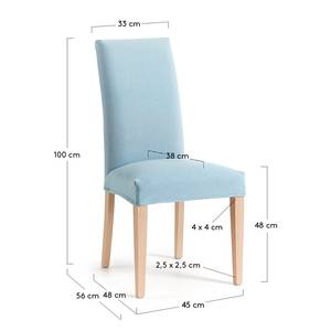 Gestoffeerde stoelen Ellerby I (2 stuk) geweven stof/massief beukenhout - beukenhout - Lichtblauw