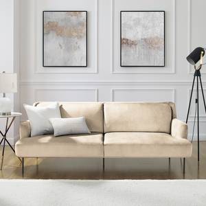 Sofa Bleecker (3-Sitzer) Samt - Creme