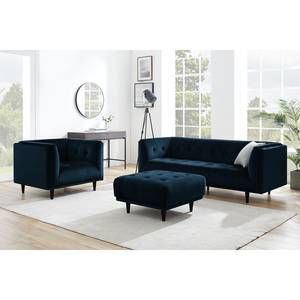 Sofa Botley (3-Sitzer) Samt - Marineblau