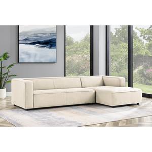 Ecksofa Berlou I Webstoff - Creme - Longchair davorstehend rechts