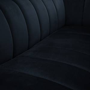 Canapé d’angle Jamsa Velours - Bleu marine - Méridienne longue à gauche (vue de face)