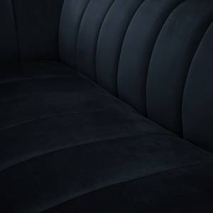 Canapé d’angle Jamsa Velours - Bleu marine - Méridienne longue à droite (vue de face)