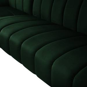 Canapé d’angle Jamsa Velours - Vert foncé - Méridienne longue à droite (vue de face)