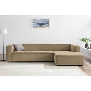 Hoekbank Berlou II microvezel - Beige - Longchair vooraanzicht rechts