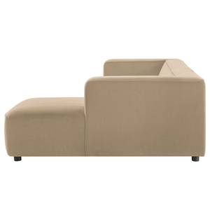 Hoekbank Berlou II microvezel - Beige - Longchair vooraanzicht rechts