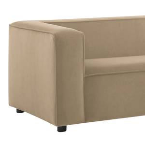 Hoekbank Berlou II microvezel - Beige - Longchair vooraanzicht rechts