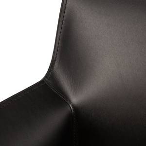 Sedia con braccioli Topping Pelle rigenerata / Ferro - Nero