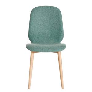 Gestoffeerde stoelen Juuma (set van 2) Textielmix Vedi: Groen - Lichte eikenhouten